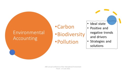 Shows three areas of carbon, biodiversity loss and pollution